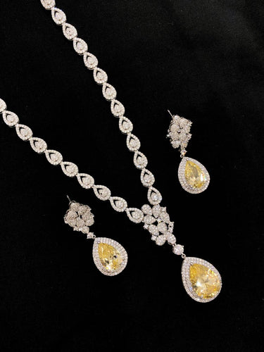 Elegant Yellow Sapphire Necklace Set